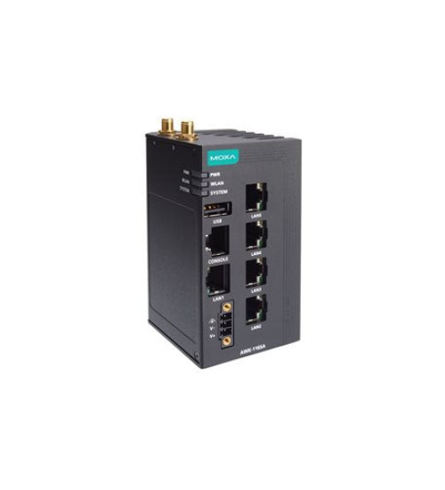 AWK-1165A-US-T, Industrial 802.11ax wireless AP with 5 10/100/1000BaseT(X) ports, IP30, US band, -40 to 75°C operating temperature