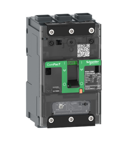 C11F3TM100L - circuit breaker ComPacT NSXm F (36 kA at 415 VAC). 3P 3d. 100 A rating TMD trip unit. EverLink connectors - Schneider Electric