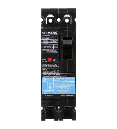 ED42B025L - Feed Thru - 25 Amp - 2 Pole - 480 Volt - Siemens