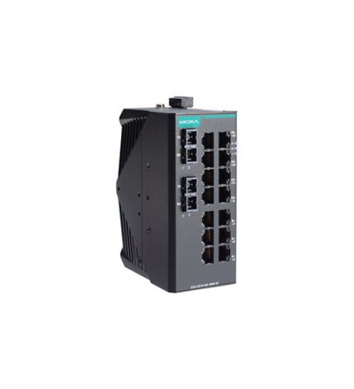 EDS-2016-ML-MM-SC, EDS-2016-ML-MM-SC Moxa, Unmanaged Ethernet switch with 14 10/100BaseT(X) ports, 2 100BaseFX multi-mode ports with SC connectors, -10 to 60°C operating temperature