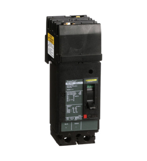 HDA260602 - Circuit breaker, PowerPacT H, 60A, 2 pole, 600VAC, 14kA, I - Line, thermal magnetic, 80%, AC | Schneider Electric