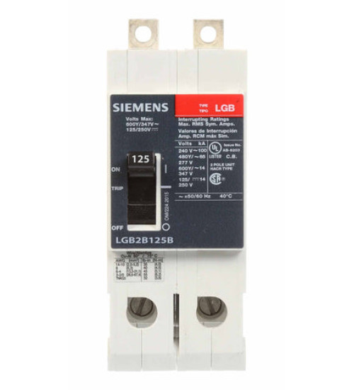LGB2B125B - Bolt - On - 125 Amp - 2 Pole - 600 Volt - Siemens