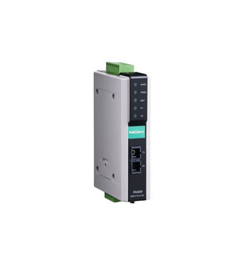 MGate MB3170I-M-SC-T, Moxa MGate MB3170I-M-SC-T 1-Port Adv. Modbus Gateway, 100BaseF(X) Multi-mode Fiber SC, 2kV, -40 to 75C