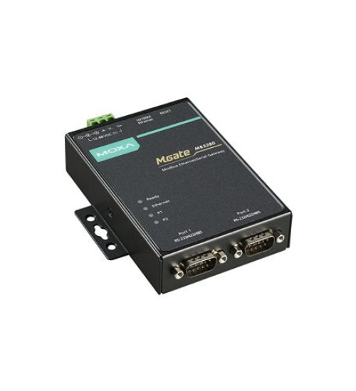 MGate MB3280, Moxa MGate MB3280 2-Port Modbus Gateway, 100BaseF(X) RJ45 Connector, 0 to 60C