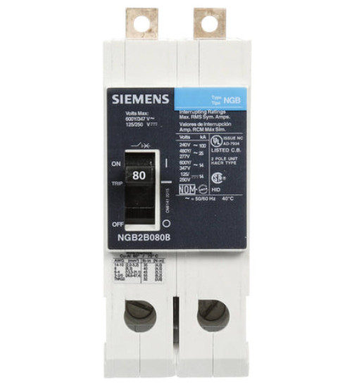 NGB2B080B - Bolt On - 80 Amp - 2 Pole - 600 Volt - Siemens