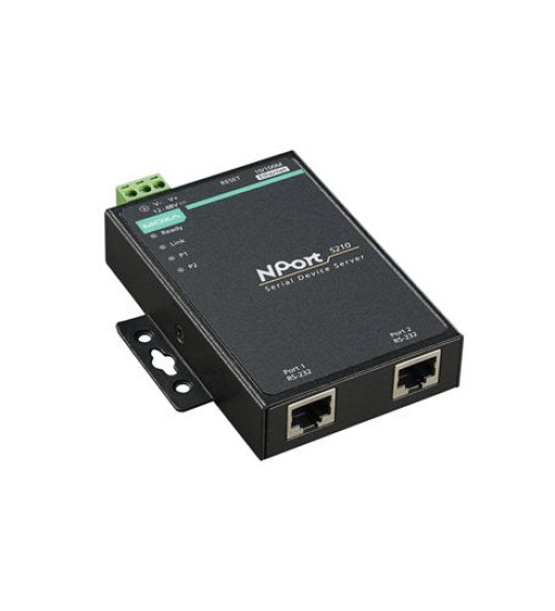NPort 5210-T, 2-port RS-232 device server, -40 to 75°C operating temperature