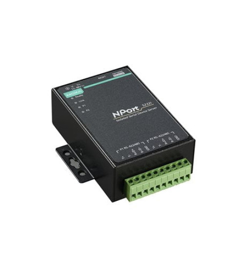 NPort 5232I, 2-port RS-422/485 device server with 2 kV optical isolation, 0 to 55°C operating temperature