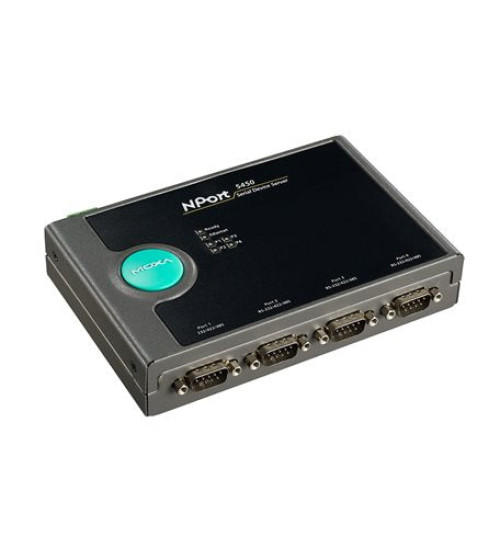 NPort 5450-T, 4-port RS-232/422/485 device server, -40 to 75°C operating temperature
