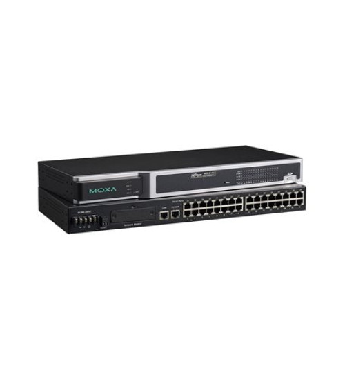 NPort 6650-32-HV-T, 32-port RS-232/422/485 to Ethernet secure terminal server, 88 to 300 VDC power input, -40 to 85°C operating temperature