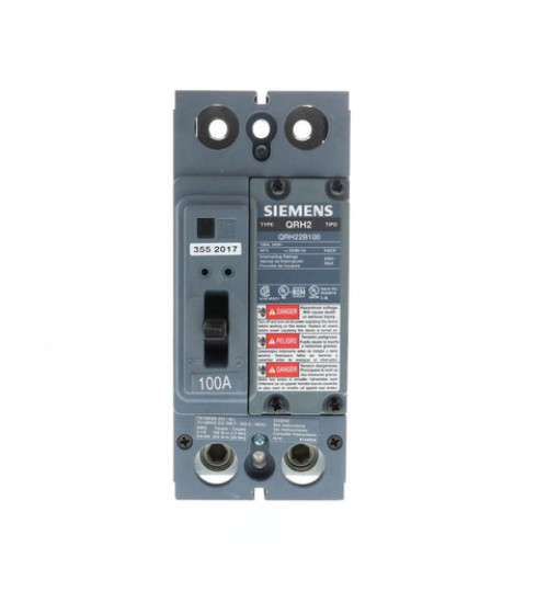 QRH22B100L - BREAKER QR 2P 100A 240V 25KA LUGS - Siemens