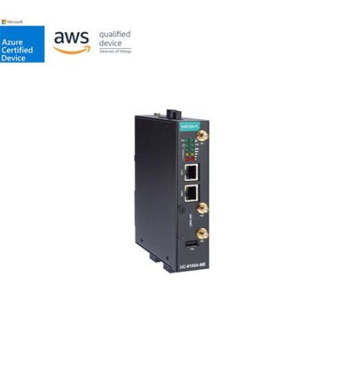 UC-8112A-ME-T-LX, Arm-based DIN-rail industrial computer with 2 Ethernet ports, 2 serial ports, 1 Mini PCIe slot for Wi-Fi or LTE, -40 to 75°C operating temperature