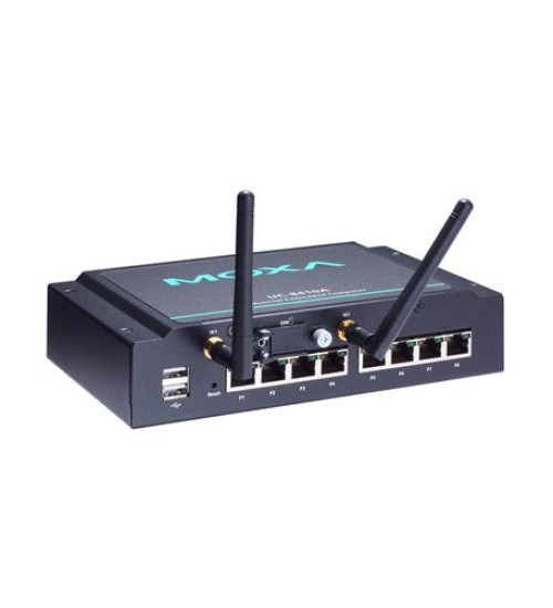 UC-8410A-NW-T-LX, Arm-based wall-mount industrial computer with Cortex-A7 1 GHz dual-core, 1 GB DDR3L RAM, 8 serial ports, 4 DIs, 4 DOs, 3 Ethernet ports, 1 mSATA slot, 1 USB port, Debian 8, -40 to 75°C operating temperature