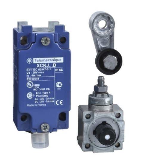 XCKJ10511D - Limit switch, XC Standard, XCKJ, thermoplastic roller lever, 1NC+1 NO, snap action, M12 - Telemecanique