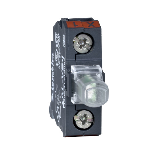 ZALVM3 - Light block for head 22mm, Harmony XALD, XALK, green, integral LED, rear mounting, screw clamp terminal, 230...240V AC AC Schneider Electric